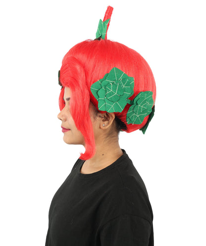 HPO Adult Women's Sculpted Pumpkin Show Wig | Multiple Color Options | Create of synthetic fiber, massive spherical updo with green leaf accents, breathable base | Halloween, theater, drag, performance, party, costume events