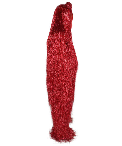 HPO Unisex Teen Extreme Tinsel Hairy Person Costume Bundle & Mask Set - Full-Body Tinsel Hair Suit Extra-Long Costume Wig for Halloween, Cosplay & Parties - Multiple Color Options