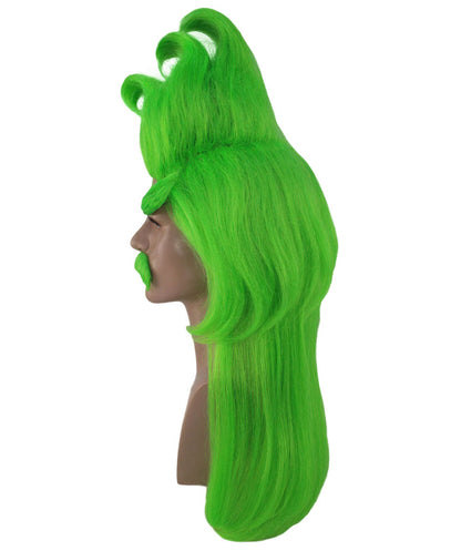 Santa Wig Eyebrows Moustache Full Set | Multiple Holiday Wigs | Premium Breathable Capless Cap