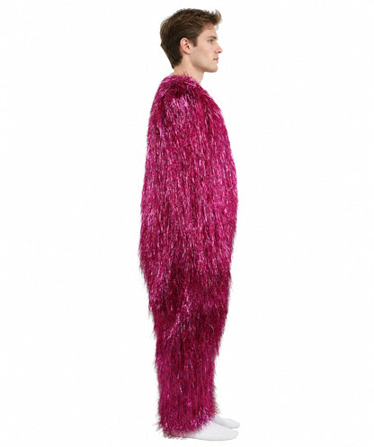 HPO UnisexTinsel Hairy Costume, Bundle & Mask Set | Full-Body Suit & Matching Mask | Long Hair Funny Costume for Halloween, Performers, Cosplay & Mascots | Multicolor Options