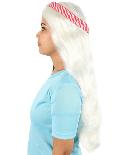 HPO Women's 60's Long Multiple Hippie Groovy Wig, Flame-retardant Synthetic Fiber