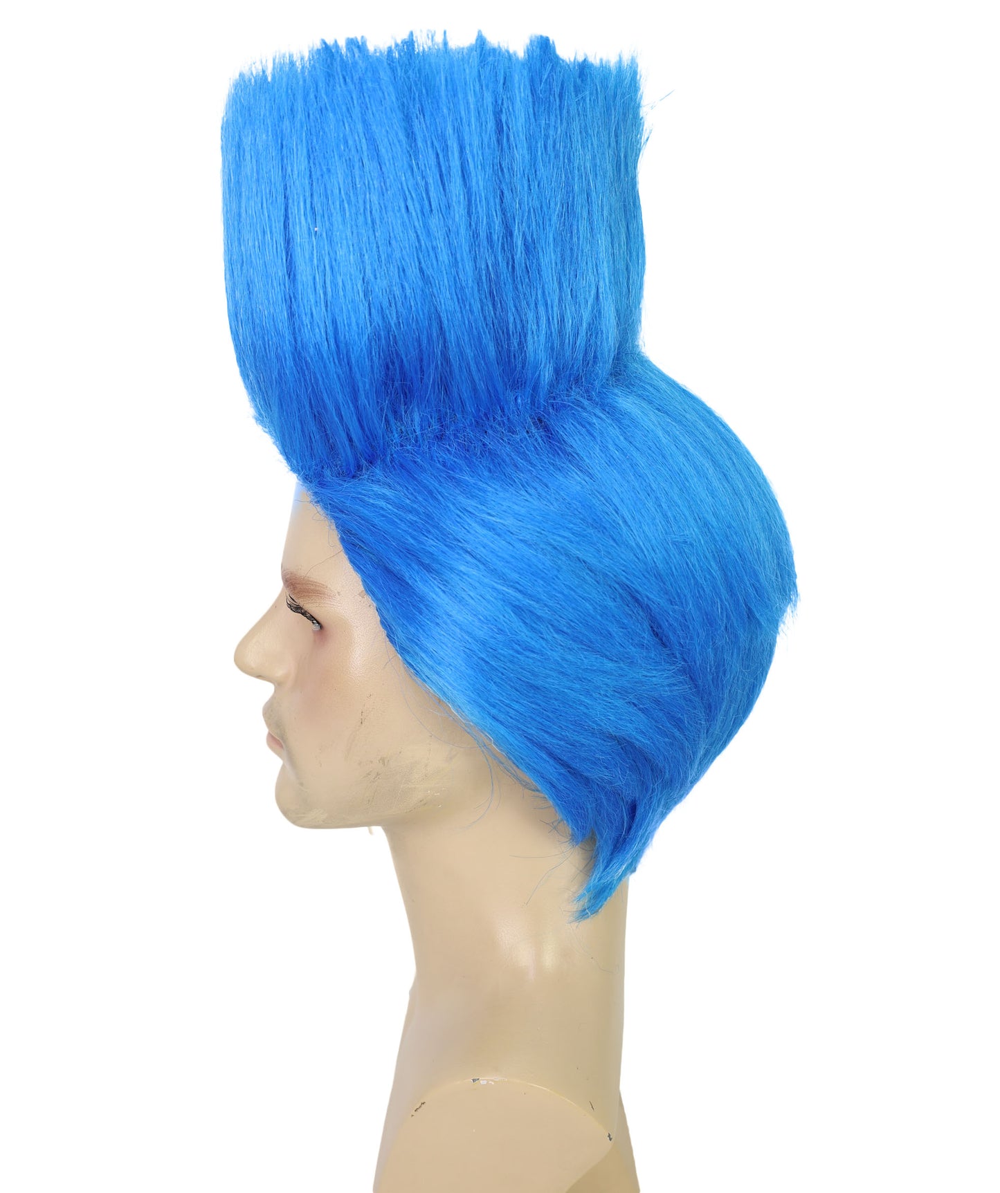 Men’s Short Straight Blue Wig – Synthetic Fiber for Adults | Breathable Capless Cap