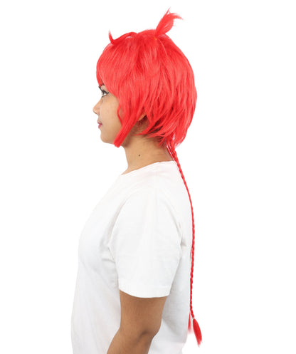 HPO Adult Women's Animal Ear Braided Wig | Multiple Color Options | Synthetic fiber, short bob with sculpted ears and long micro-braids, breathable base | Party, Halloween, theater, drag, performance, costume events