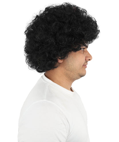 HPO Men's Afro Style Clown Wig with Standard Cap  | Flame-Retardant Synthetic Fiber | Ideal for Parties, Cosplay, and Themed Events