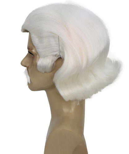 Men's Black Slick Back Dutch Van Der Linde Wig – Red Dead Redemption Inspired Costume Wig for Cosplay & Halloween – Realistic Long Curly Slick Back Hair Wig for Men