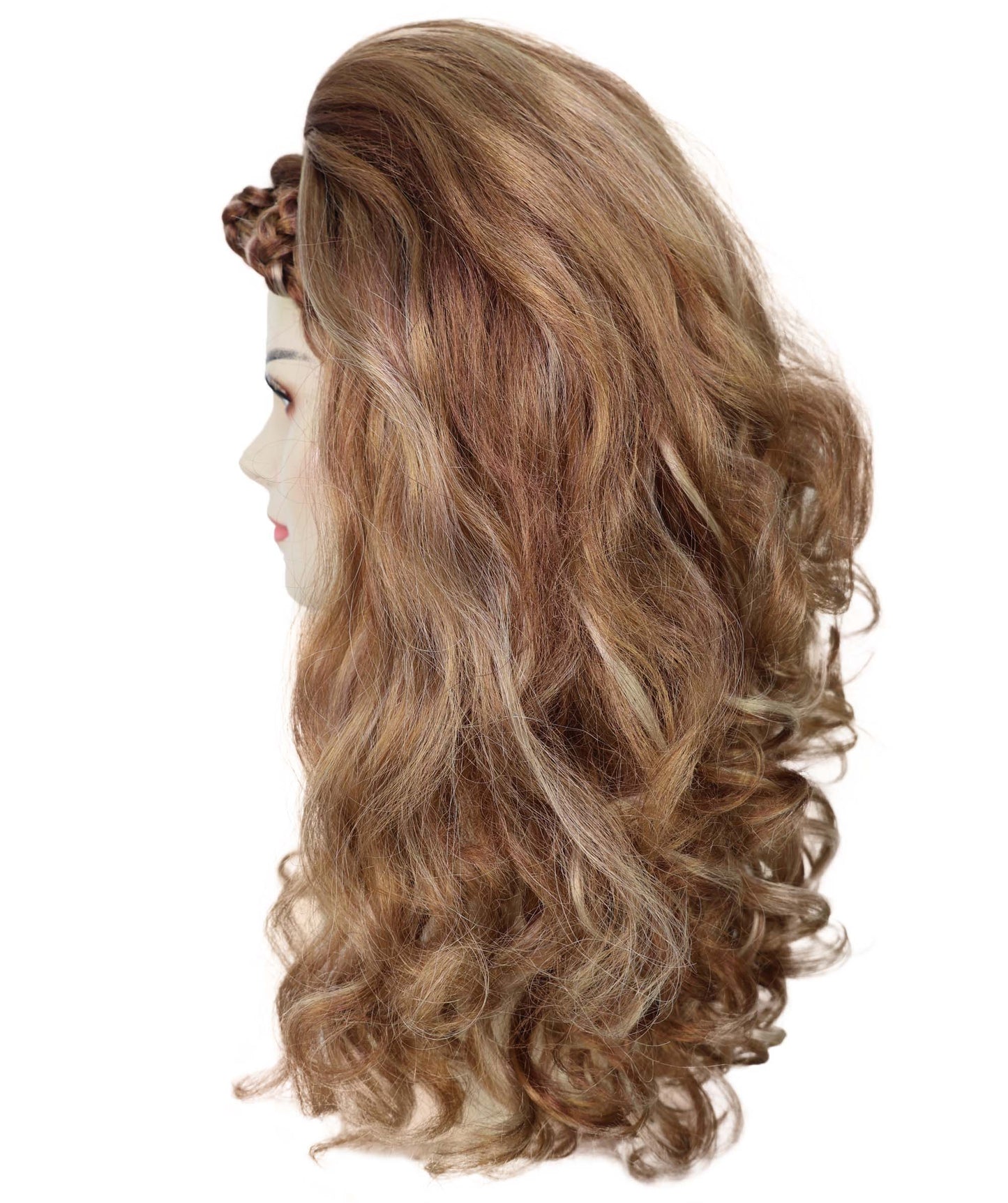 Women's Drag Queen Inspired Long Voluminous Multiple color Wig with Front Braid | Drag Queen & Performance Wig | Breathable Capless Cap