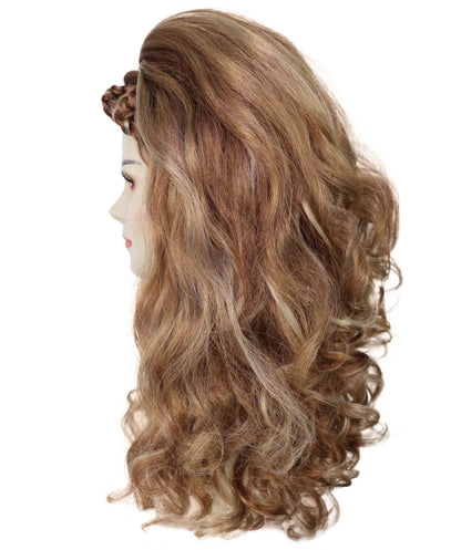 Women's Drag Queen Inspired Long Voluminous Multiple color Wig with Front Braid | Drag Queen & Performance Wig | Breathable Capless Cap