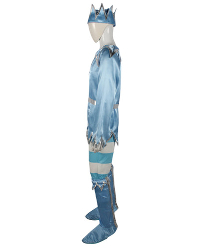HPO Men's Animated Movie Sky Winter Snowy Blue & White Costume, Suitable for Halloween, Flame-retardant Synthetic Fabric
