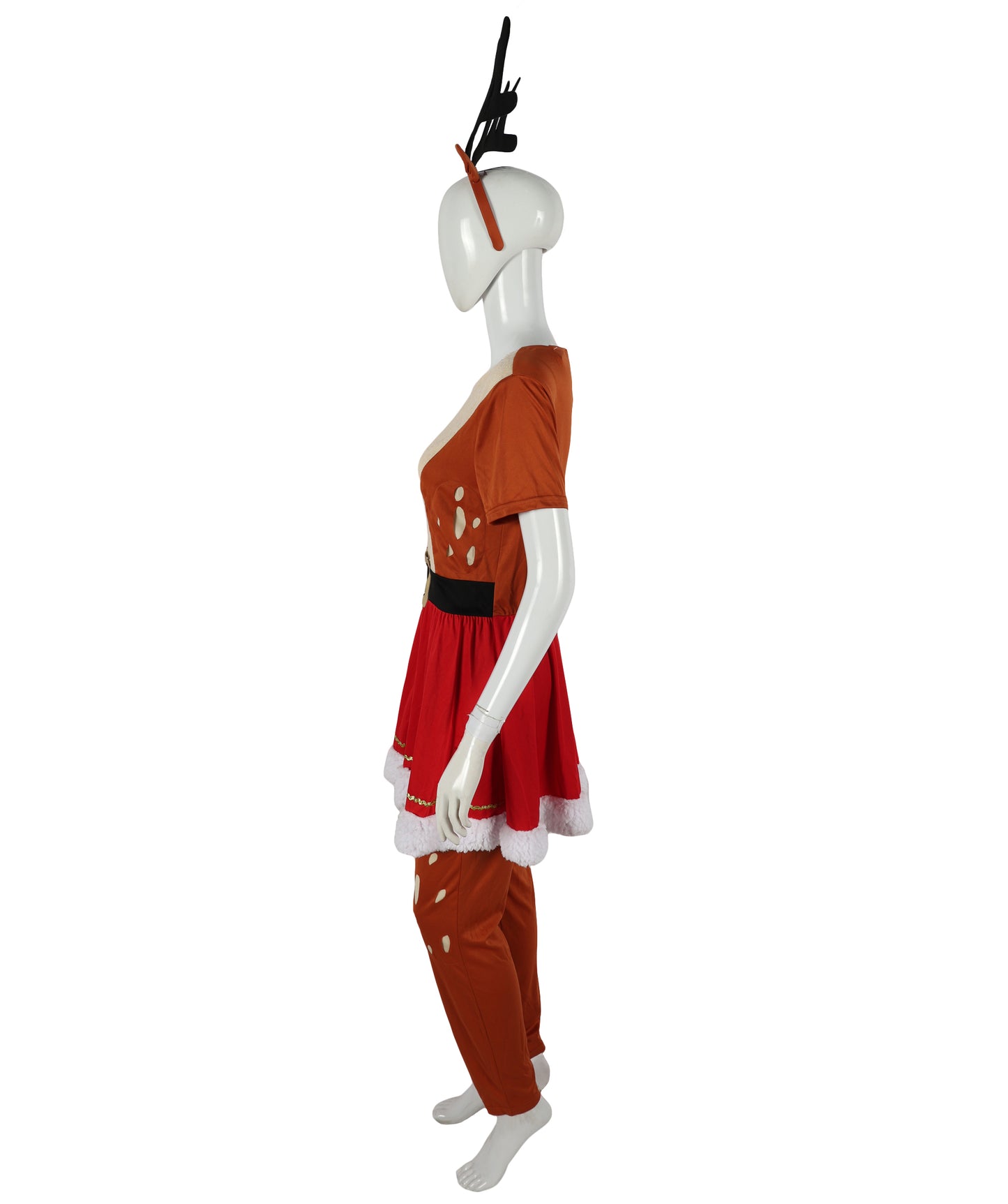 HPO Adult Women's Reindeer Costume | Fun Holiday Outfit with Antlers – Christmas Party