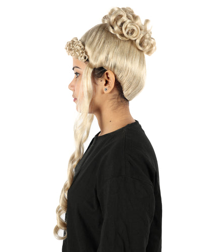 HPO Women's Mythological Blonde Wig with Ringlets | Long Curly White  Hairpiece | Adjustable Inner Cap for Halloween, Theater & Stage