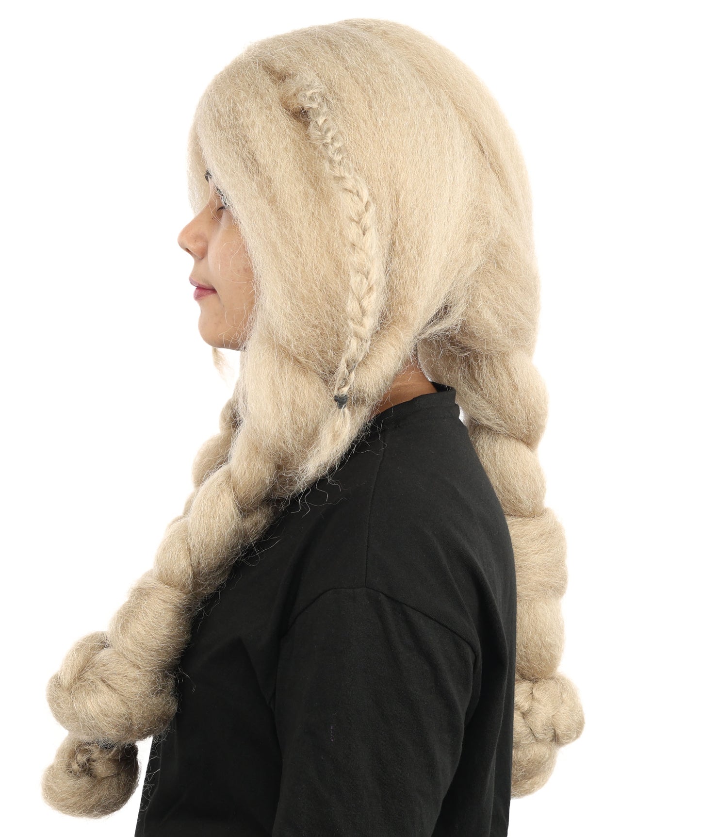 HPO Women’s Dark Blonde Braided Wig – Princess Inspired Extra Long Braids for Cosplay, Fantasy Hair | Warrior Hairpiece for Themed Events, Costume Parties & Creative Dress Up