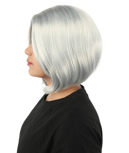 Adult Women's Two-Tone Bob Wig | Multiple Color Options | Short Straight Blunt Cut Inspired by American Pop Artist Look | Natural Hairline for Halloween and Cosplay