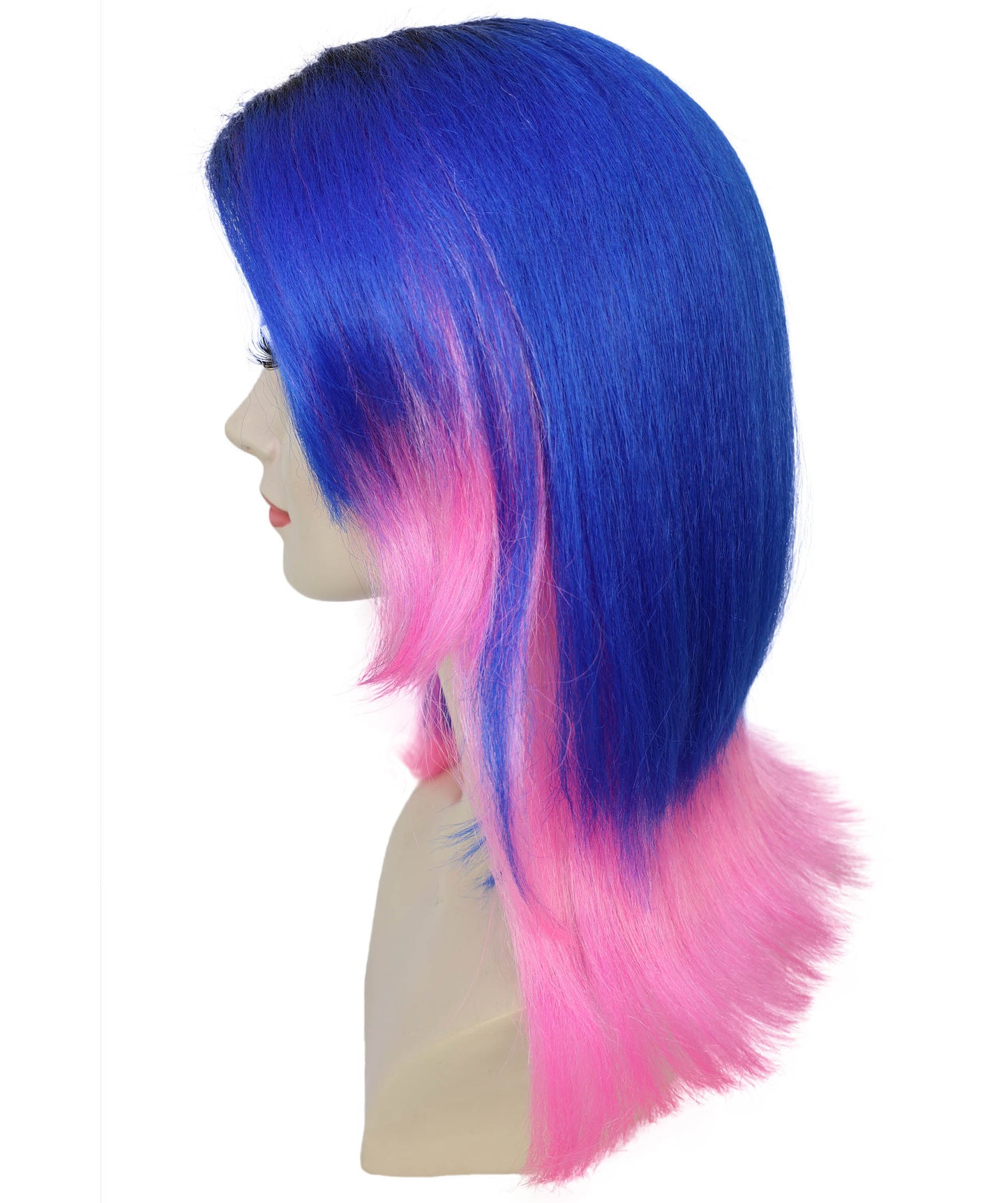 HPO Women's Split-Dye Synthetic Wig – Two-Tone Color Hairpiece for Parties Festivals and Themed Events