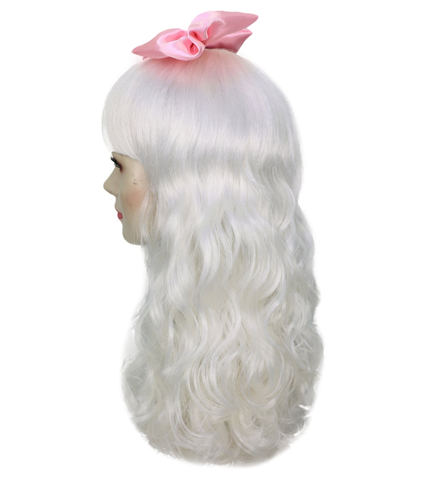 Women's Doll Wig | Pink Bow Purple & Black Wig | Premium Breathable Capless Cap