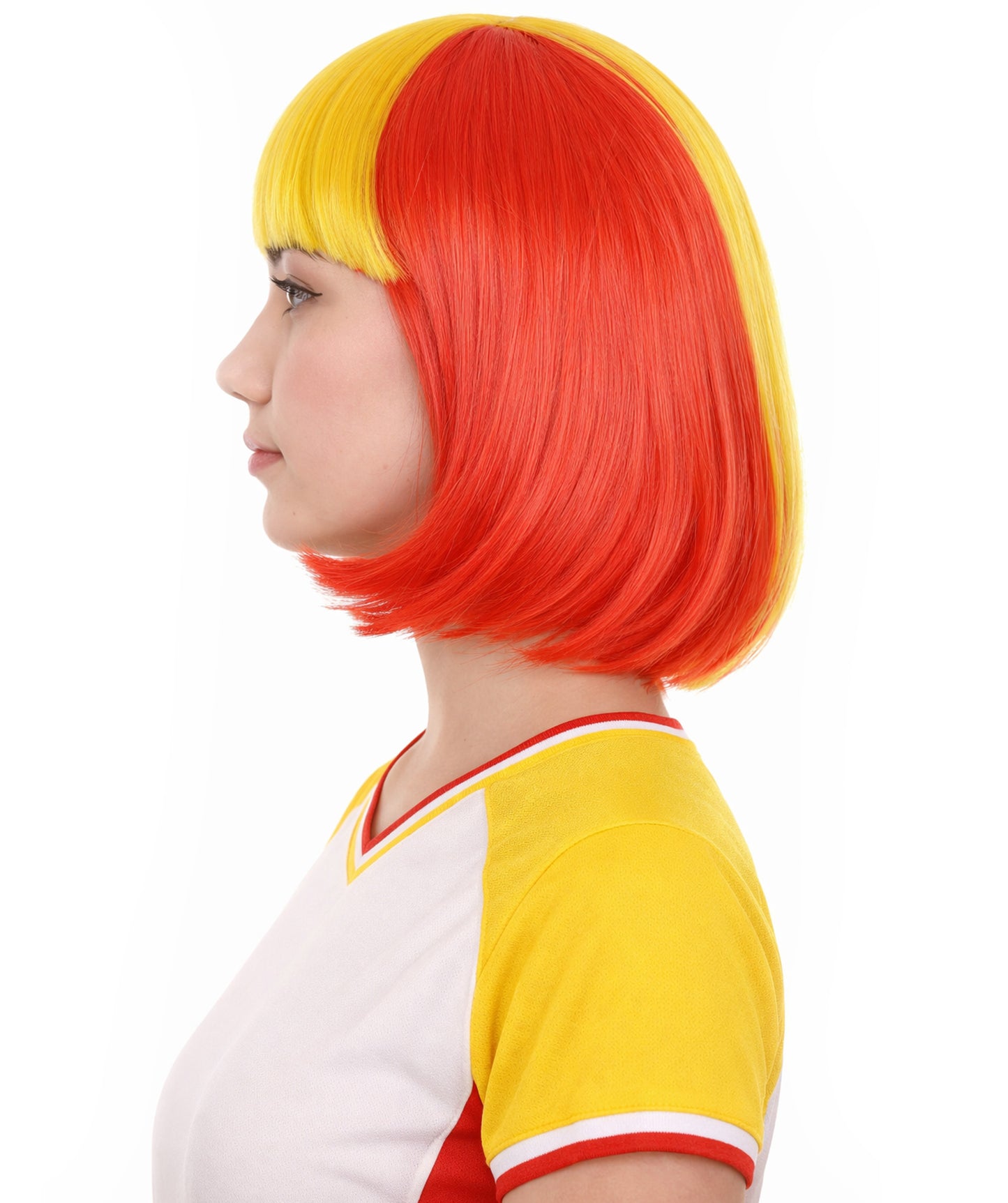 Women Patriotic Belgium Flag Bob Wig | Premium Breathable Capless Cap
