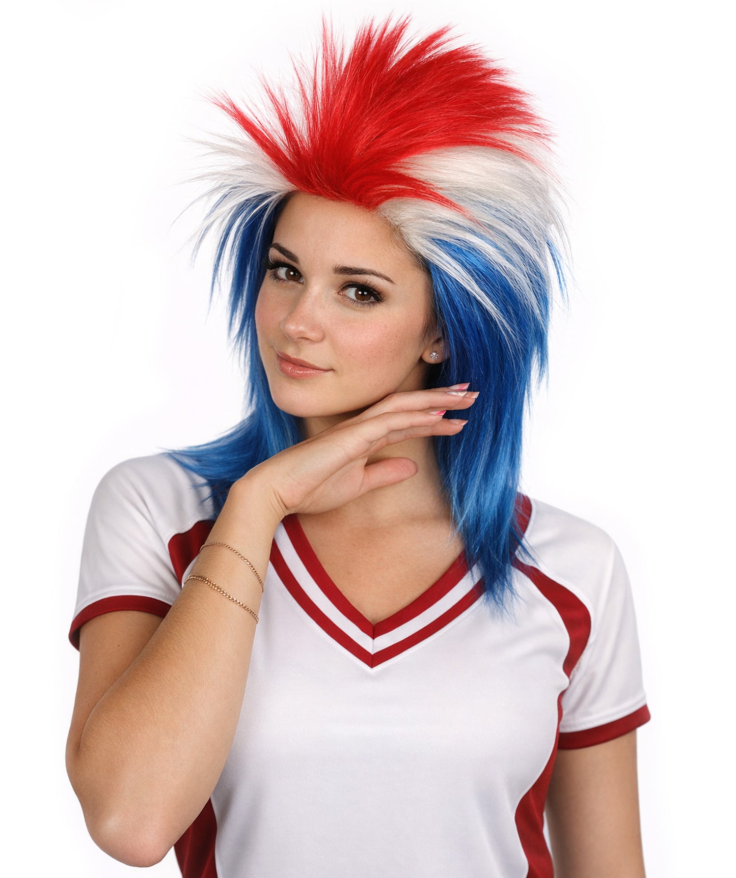 Iceland National Pride Flag Sports,80's Mullet Wig | Premium Breathable Capless Cap