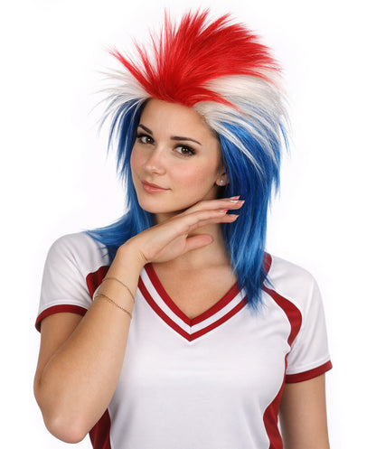 Iceland National Pride Flag Sports,80's Mullet Wig | Premium Breathable Capless Cap