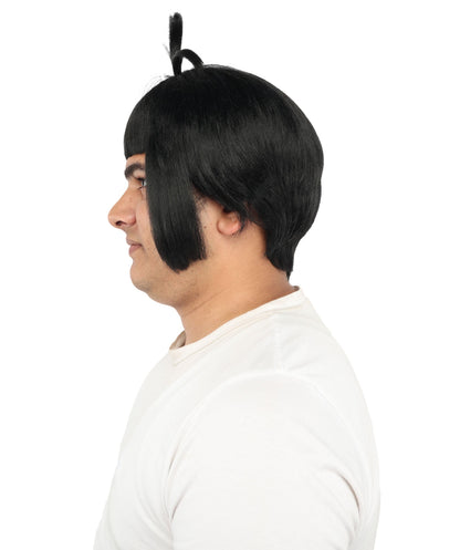 HPO Adult Men's Sleek Blunt Bob Wig | Multicolor Options | Solid color hue, create of synthetic fiber, straight smooth texture with bangs, breathable base | Party, Halloween, theater, drag, performance, costume events