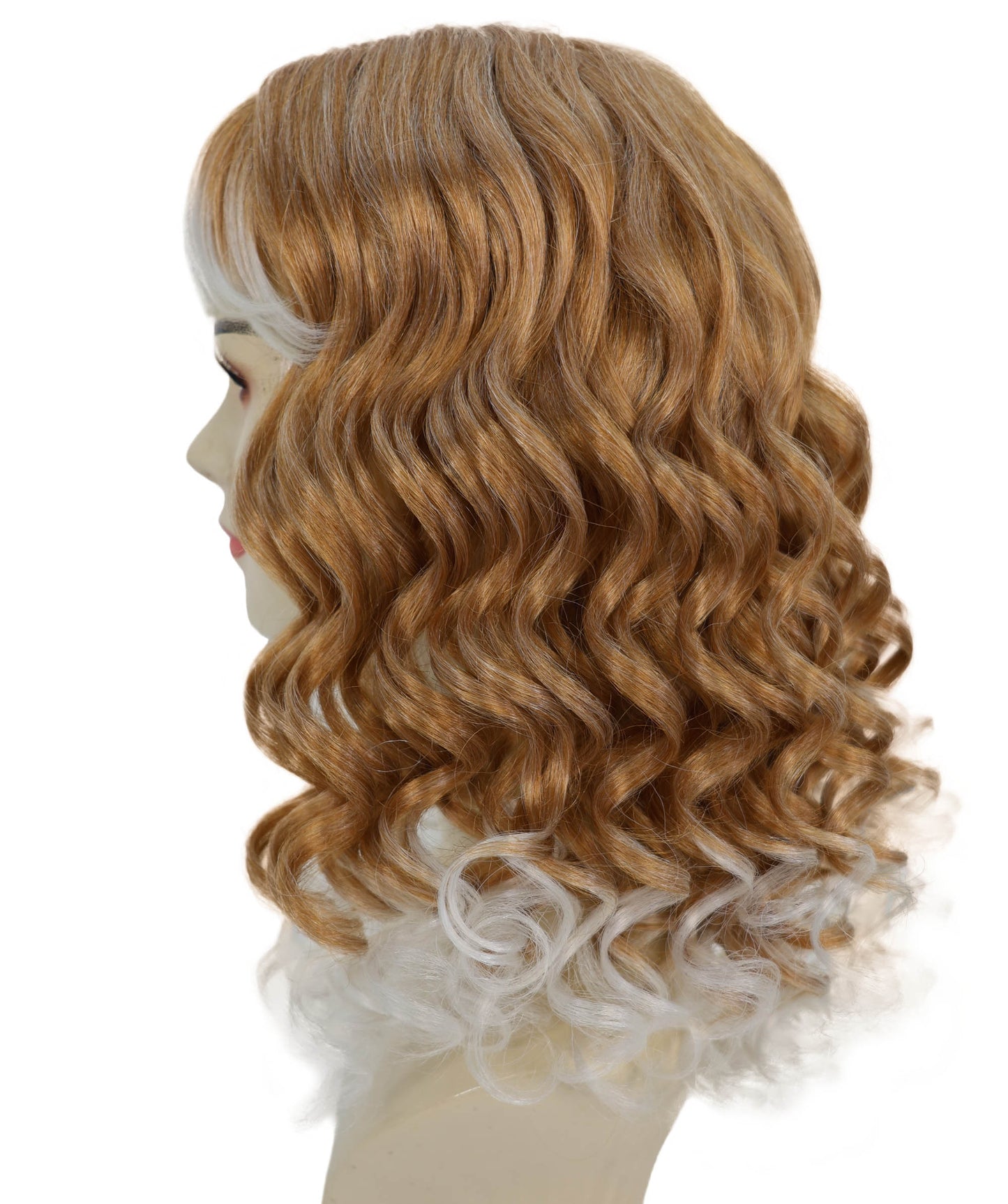 HPO Women’s Long Curly Blonde Highlight Wig | Carnival-Inspired Hairpiece | Halloween, Stage & Party