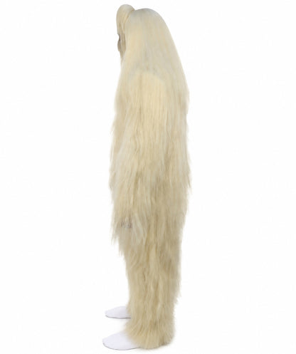 HPO Unisex Extreme Hairy Person Costume, Mask and Bundle - Full-Body Hair Suit Extra-Long Ash Brown Costume Wig for Halloween, Cosplay & Parties