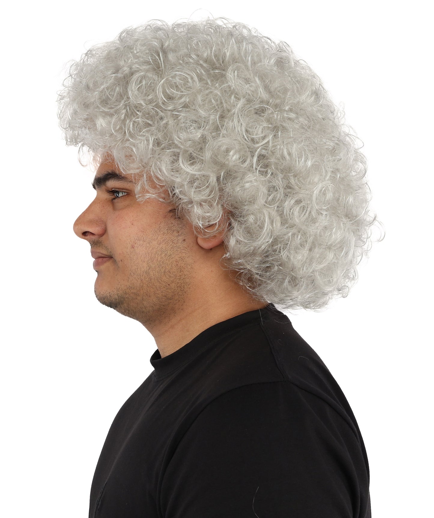 HPO Men's Soft Curly Afro Wig with Multiple Color Options | Flame-Retardant Synthetic Fiber | Perfect for Halloween, Cosplay and Themed Parties