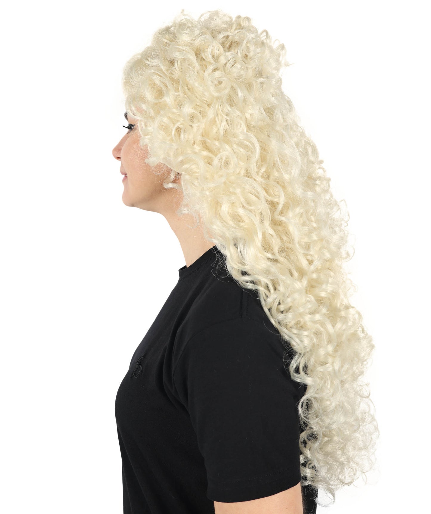 HPO Women's Ladies Cosplay Strong Curls Wigs | Long Voluminous Blonde Angels Wig | Perfect for Cosplay Parties and Special Occasions Adjustable Cap for Comfort & Secure Fit