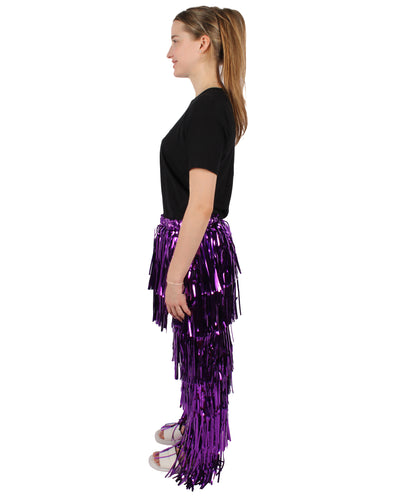 HPO Adult Women's Tinsel Fringed Tiered Multiple Color Options Trousers, Perfect for Halloween, Flame-retardant Synthetic Material