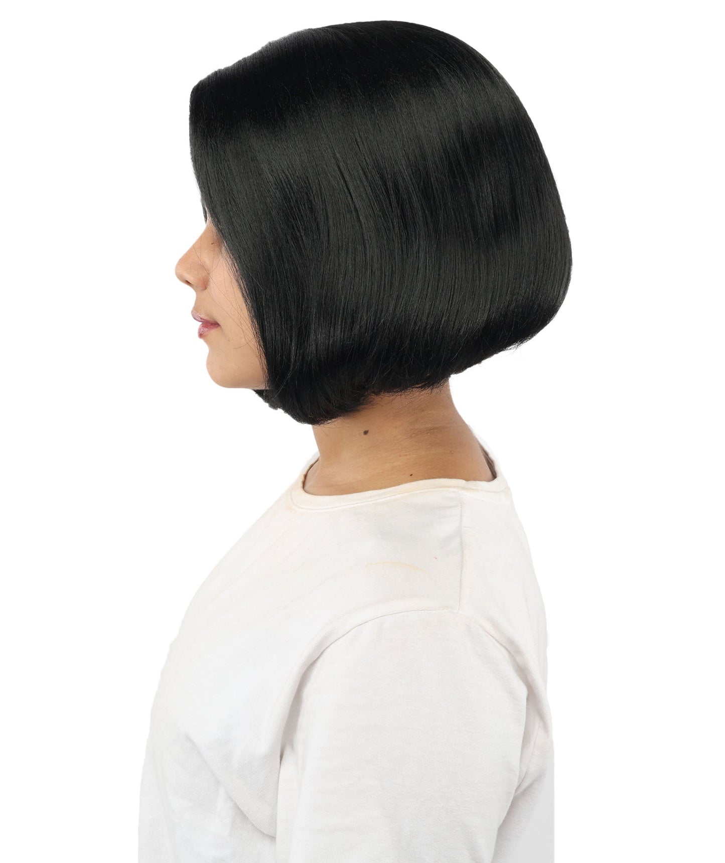 Adult Women's Two-Tone Bob Wig | Multiple Color Options | Short Straight Blunt Cut Inspired by American Pop Artist Look | Natural Hairline for Halloween and Cosplay