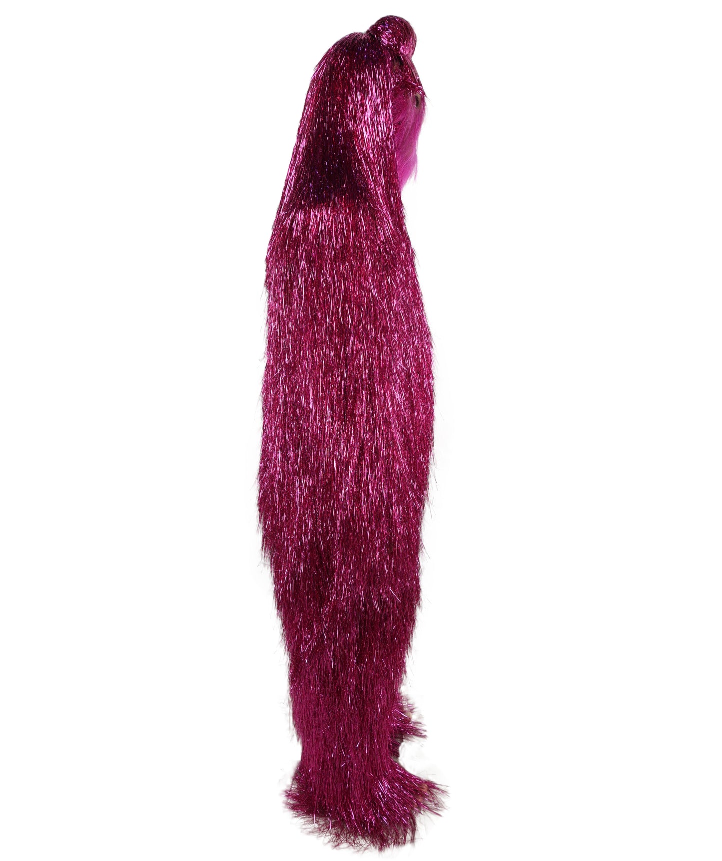 HPO UnisexTinsel Hairy Costume, Bundle & Mask Set | Full-Body Suit & Matching Mask | Long Hair Funny Costume for Halloween, Performers, Cosplay & Mascots | Multicolor Options