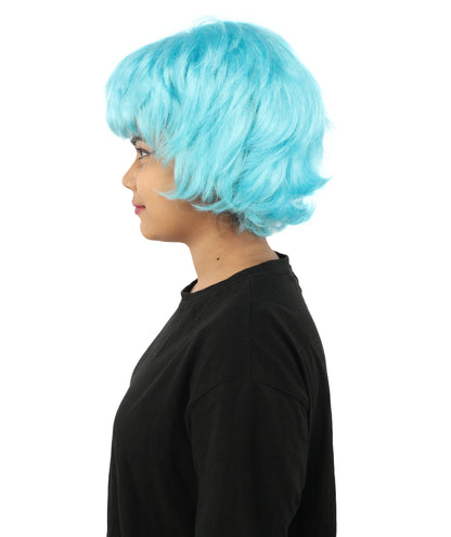 HPO Adult Women's Short Silver White Pixie Wig  | Edgy Layered Cut with Bangs | Synthetic Hair Wig for Stage Fashion, Cosplay, Halloween & Bold Party Looks