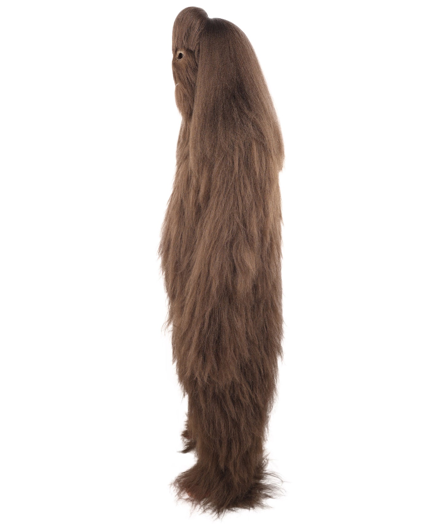 HPO Unisex Extreme Hairy Person Costume, Mask and Bundle - Full-Body Hair Suit Extra-Long Ash Brown Costume Wig for Halloween, Cosplay & Parties