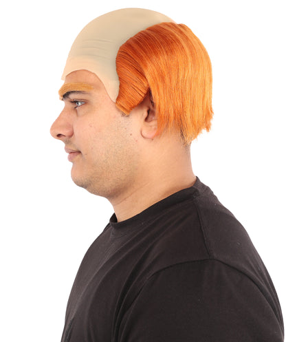 HPO Men's Short Pumpkin Pageboy Retro Wig | Layered Synthetic Hair with Center Part & Sideburns | Classic Fancy Dress Party Cosplay Wig