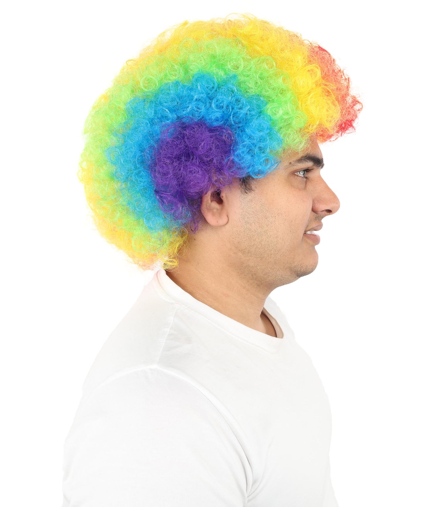 HPO Unisex Rainbow Afro Clown Wig | Multicolor Hairpiece with Standard Cap Design | Suitable for Cosplay, Parties, and Themed Events