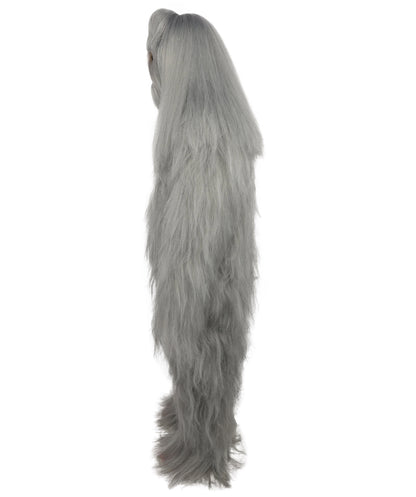 HPO Unisex Extreme Hairy Person Costume, Mask and Bundle - Full-Body Hair Suit Extra-Long Ash Brown Costume Wig for Halloween, Cosplay & Parties