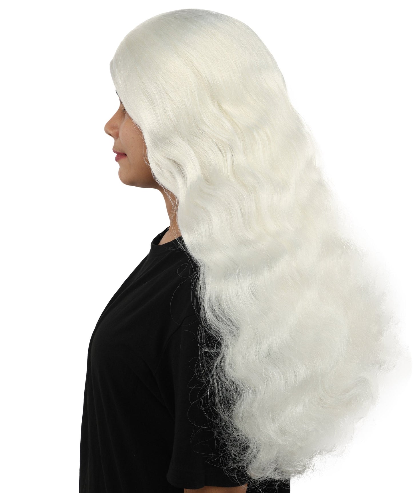 HPO Adult Women's Long Wavy Wig | Multiple Color Options | Center Parted Ginger Curls with Voluminous Ends, Heat Resistant Synthetic Fiber & Breathable Cap | Halloween, Teen Roleplay, Theater, Themed Party & Costume Events