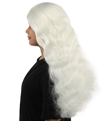 HPO Adult Women's Long Wavy Wig | Multiple Color Options | Center Parted Ginger Curls with Voluminous Ends, Heat Resistant Synthetic Fiber & Breathable Cap | Halloween, Teen Roleplay, Theater, Themed Party & Costume Events