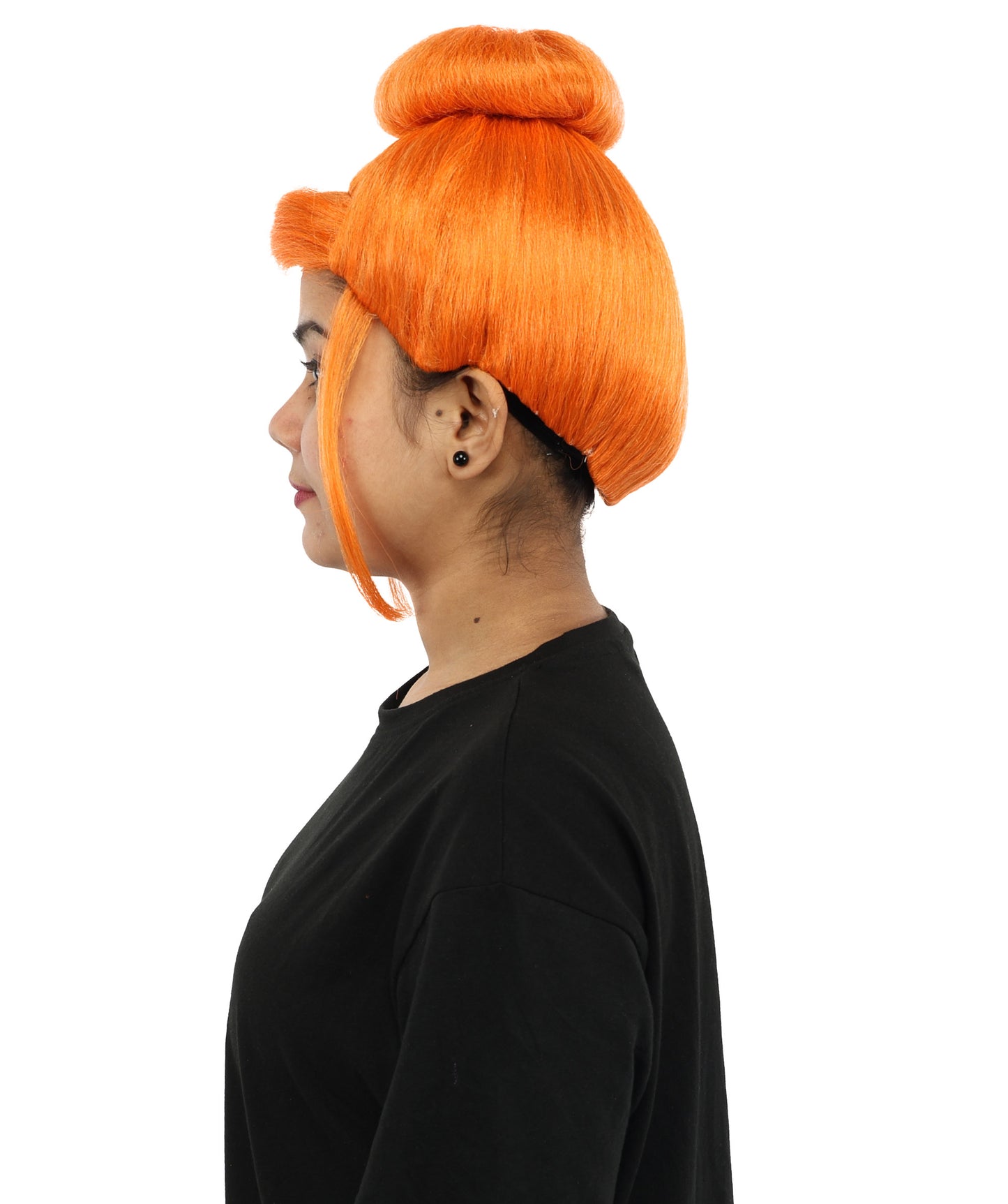 HPO Cavewoman Orange Wig – Women’s  Prehistoric Cartoon Bold Style Hairpiece | Stone Age Inspired Hair for Party Gatherings & Roleplay Events