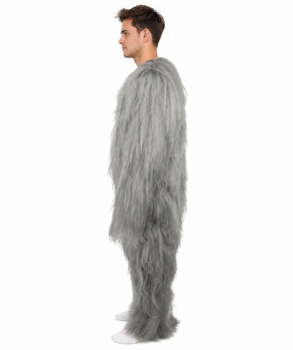 HPO Unisex Extreme Hairy Person Costume, Mask and Bundle - Full-Body Hair Suit Extra-Long Ash Brown Costume Wig for Halloween, Cosplay & Parties