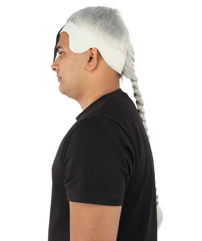 HPO Adult Men's Men's Adhesive Front Military Wig | Multicolor Options | Dark High and Tight Style with Glue-On Sideburns, Synthetic Fiber & Realistic Hairline | Halloween, Sci-Fi Roleplay, Special Effects Makeup & Costume Events