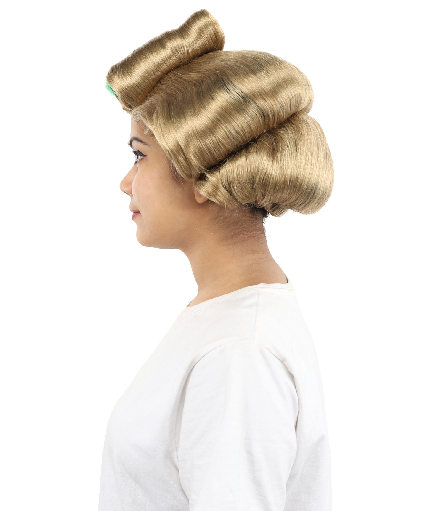 HPO Women’s Pop Diva Inspired Wig | Blonde with Large Defined Curls | Synthetic  Hairpiece for Cosplay, Halloween, Stage & Themed Parties
