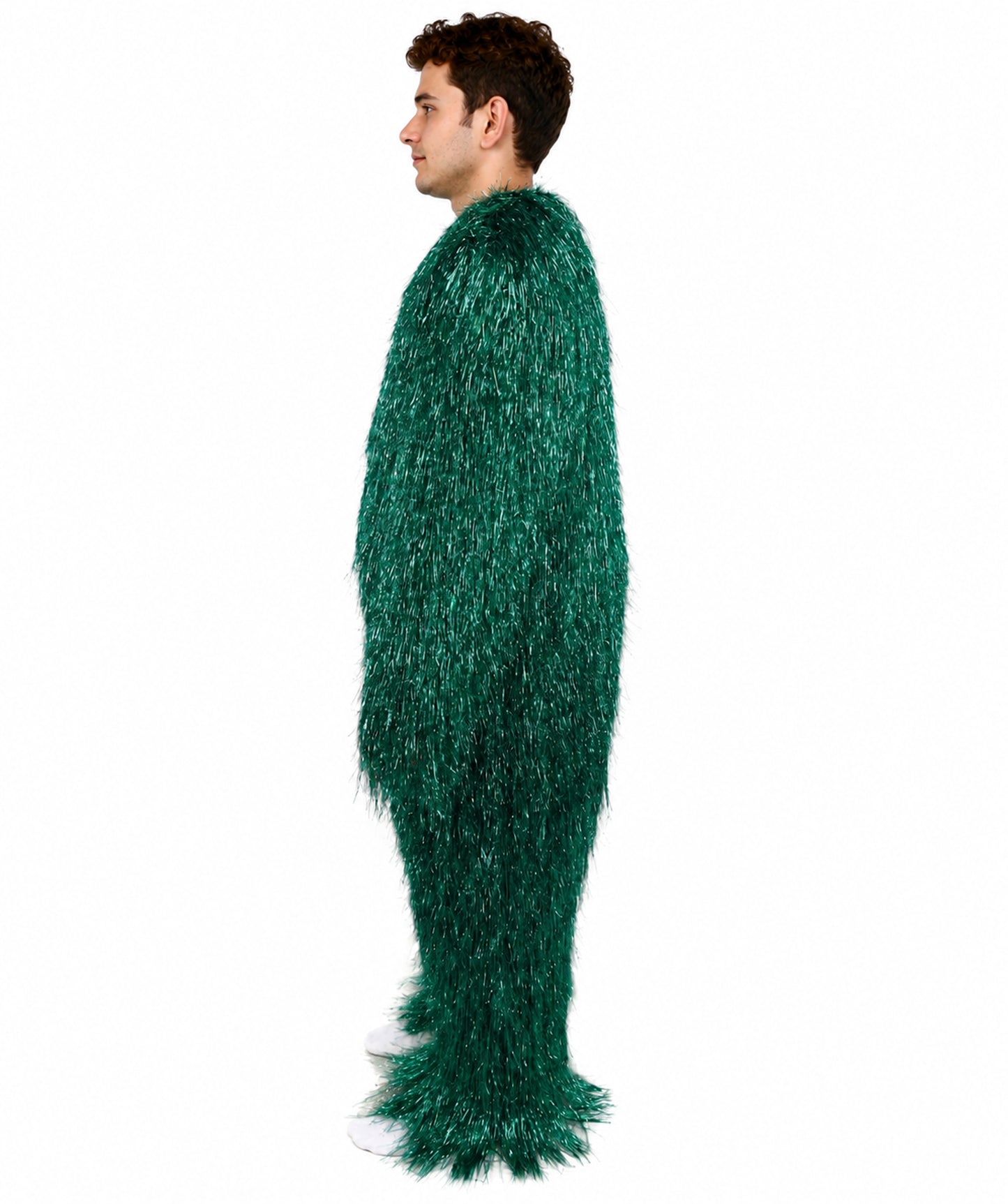 HPO UnisexTinsel Hairy Costume, Bundle & Mask Set | Full-Body Suit & Matching Mask | Long Hair Funny Costume for Halloween, Performers, Cosplay & Mascots | Multicolor Options