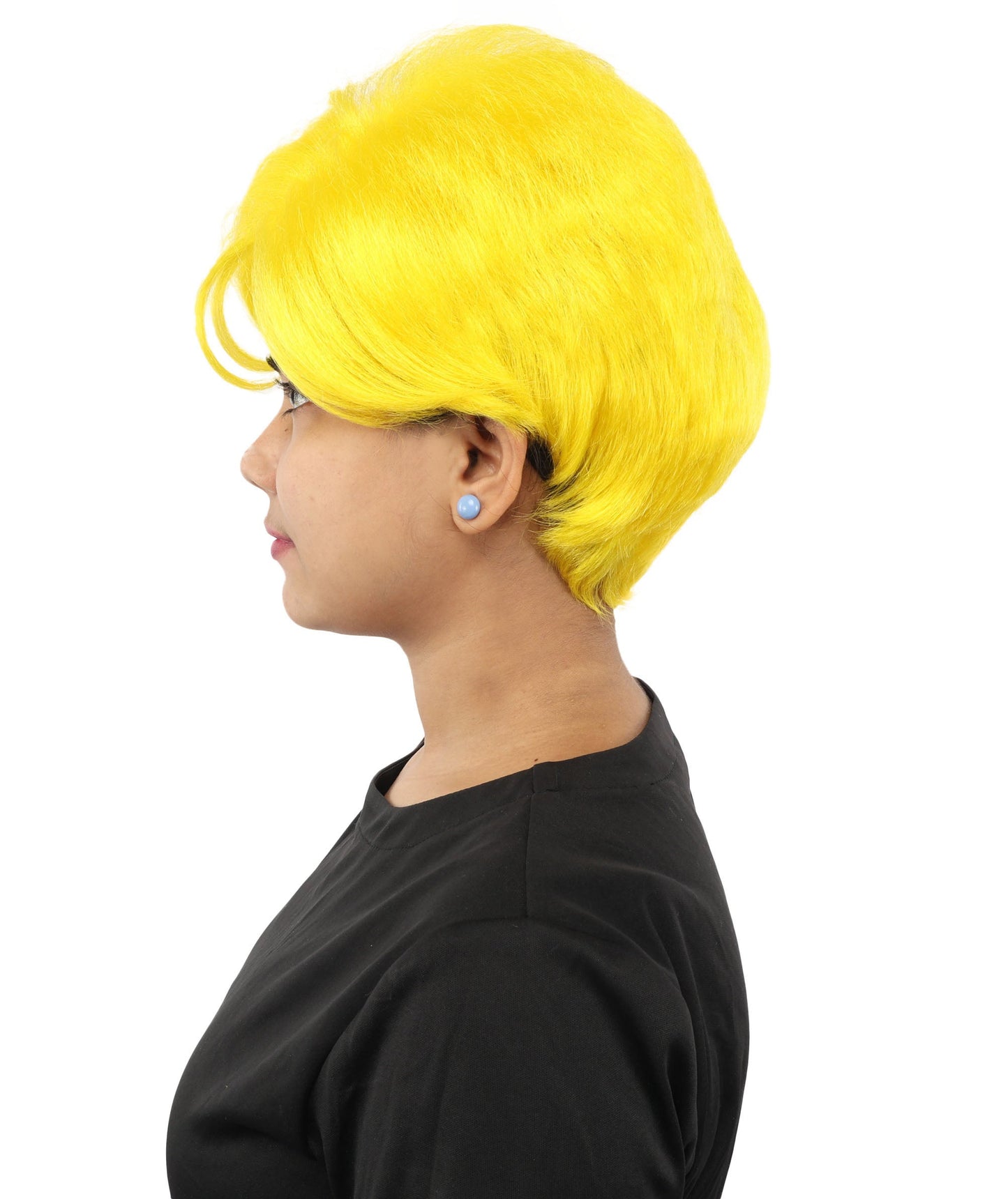 HPO Adult Women’s Short Black Wig | 10 Inch, Sleek and Smooth Bob Hairpiece | Ideal for Cosplay, Costume, and Themed Events