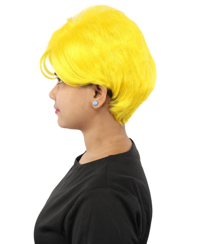 HPO Adult Women’s Short Black Wig | 10 Inch, Sleek and Smooth Bob Hairpiece | Ideal for Cosplay, Costume, and Themed Events