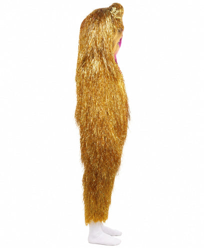 HPO Teen Extreme Hairy Two Part Costume Bundle & Mask Set - Full-Body Hair Suit Extra-Long Costume Wig for Halloween, Cosplay & Parties - Multiple Color Options