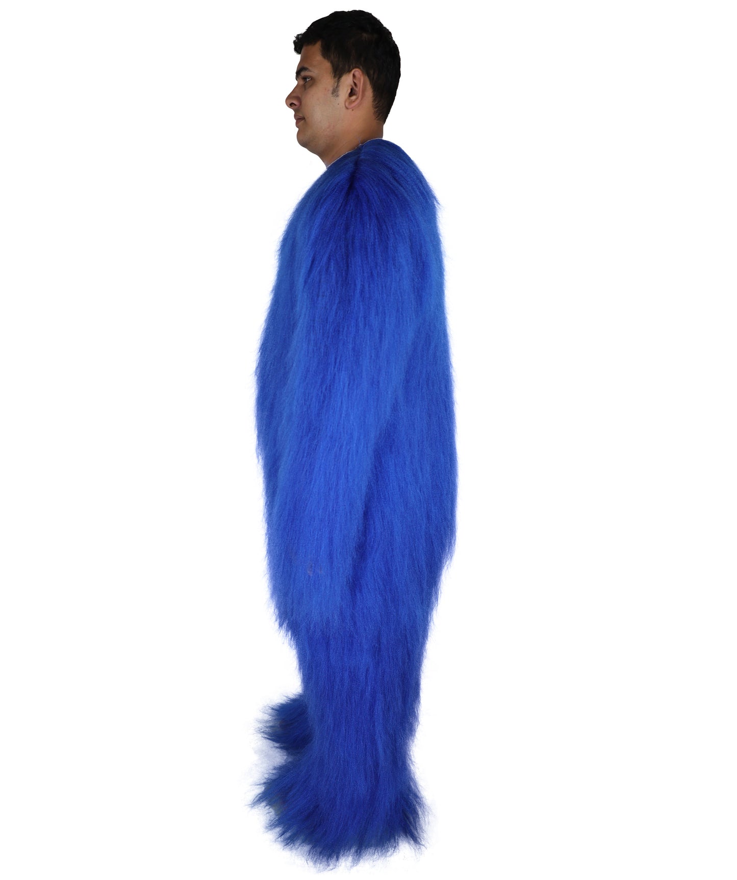 HPO Unisex Extreme Hairy Person Costume, Mask and Bundle - Full-Body Hair Suit Extra-Long Ash Brown Costume Wig for Halloween, Cosplay & Parties