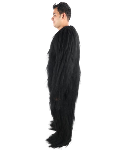 HPO Unisex Extreme Hairy Person Costume, Mask and Bundle - Full-Body Hair Suit Extra-Long Ash Brown Costume Wig for Halloween, Cosplay & Parties