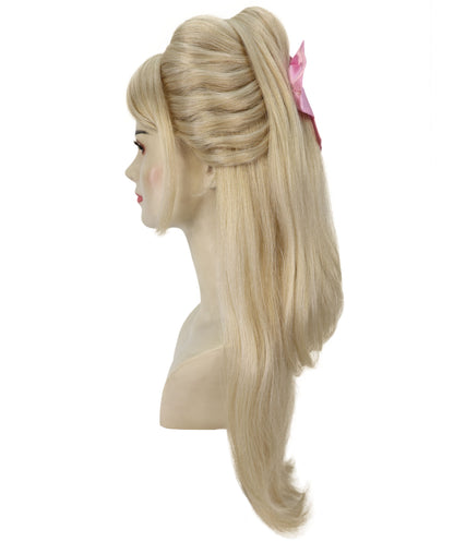Women's Doll-Inspired Blonde Long Retro Wig | Halloween and Cosplay Wig | Flame-retardant Synthetic Fiber