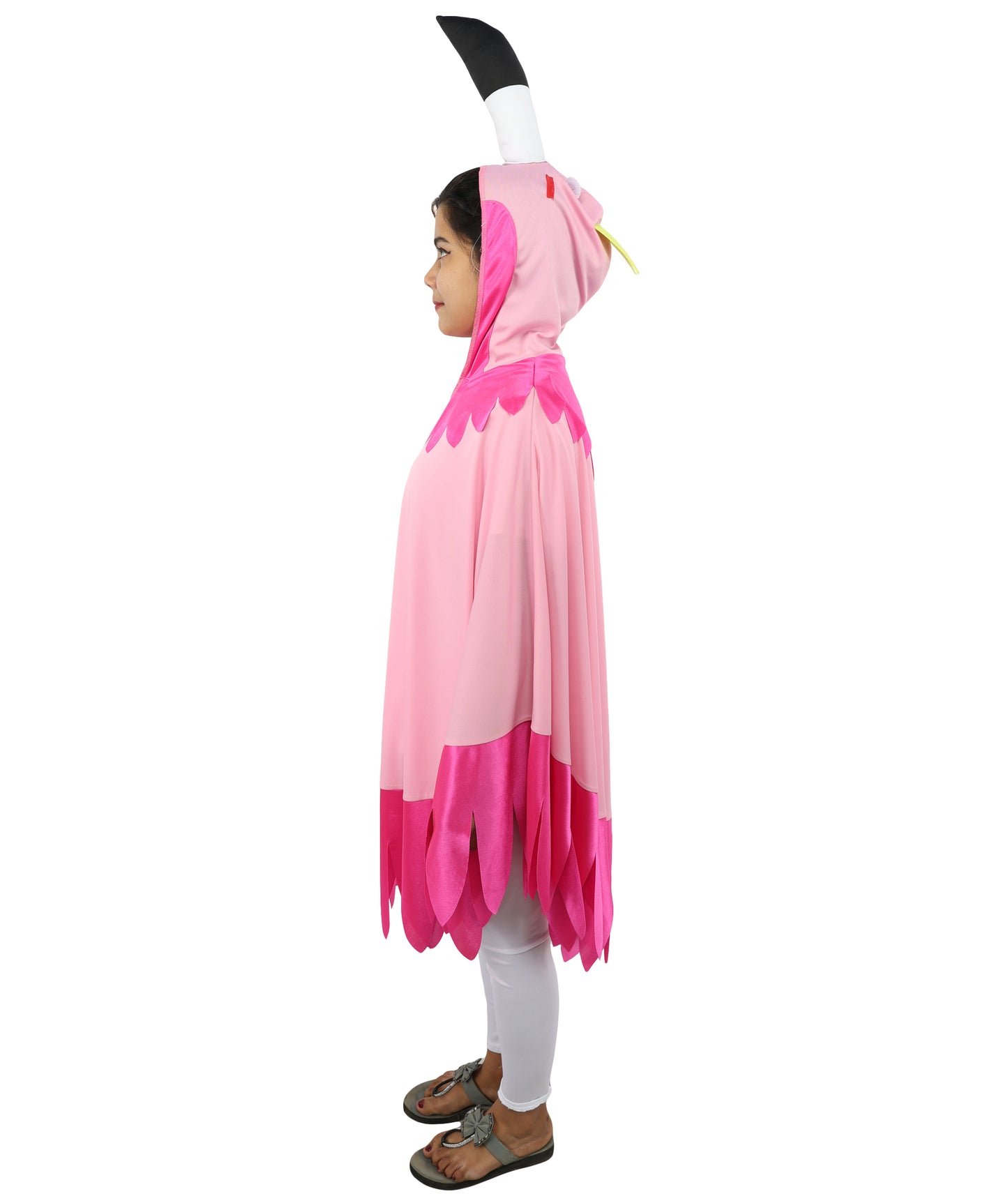 Flamingo Cape Costume | Pink Feathered Cape with Hood Details | Fun Outfit for Halloween, Cosplay, Parties & Themed Events