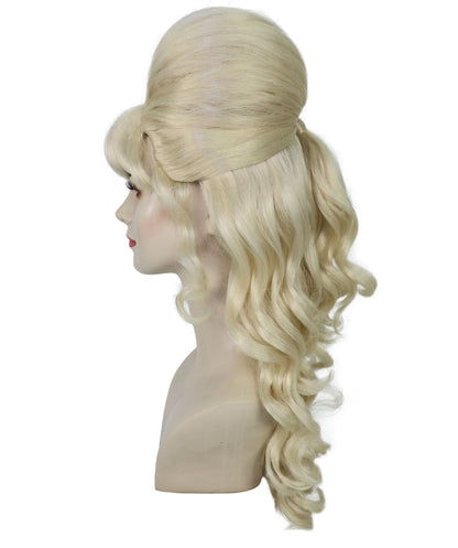 HPO Women's Class 60's Brown Half Updo Wig with Ponytail | Halloween  Wig | Flame-retardant Synthetic Fiber