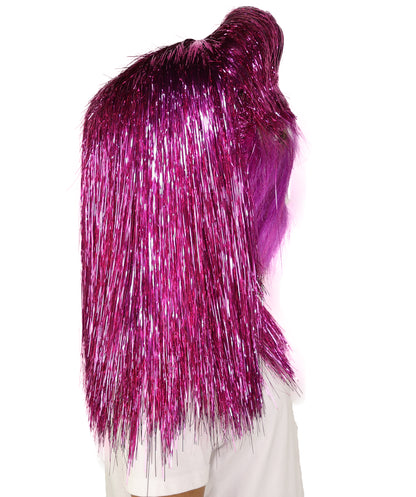 HPO Unisex Teen Extreme Tinsel Hairy Person Costume Bundle & Mask Set - Full-Body Tinsel Hair Suit Extra-Long Costume Wig for Halloween, Cosplay & Parties - Multiple Color Options
